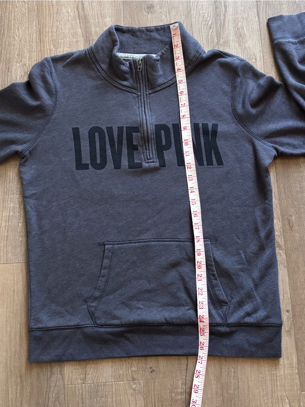 PINK VS Quarter Zip in Dark Grey - Picture 8 of 8